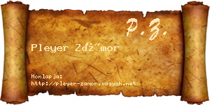 Pleyer Zámor névjegykártya
